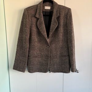 Christopher & Banks Brown Herringbone Blazer
